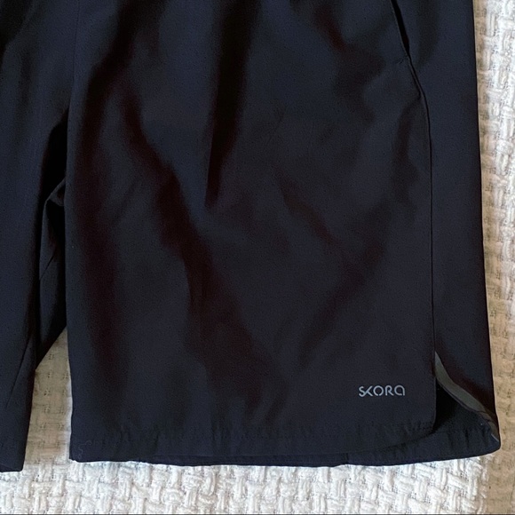 Skora black qwick-dry elastic waist lined athletic shorts sz L - Picture 4 of 6